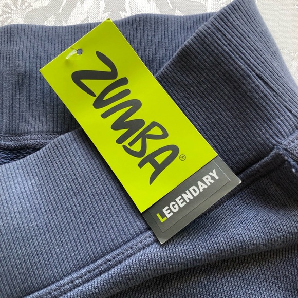 Zumba Fitness Grey’s The Way Sweatpants Women’s Size L Grey/Teal Elastic Waist - Picture 13 of 16